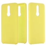 For Xiaomi Redmi 8 Solid Color Liquid Silicone Dropproof Full Coverage Protective Case(Yellow)