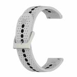 22mm Universal Colorful Hole Silicone Watch Band(Grey Black)