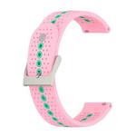 20mm Universal Colorful Hole Silicone Watch Band(Pink Mint Green)