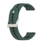 20mm Universal Colorful Hole Silicone Watch Band(Olive Green Black)