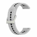 20mm Universal Colorful Hole Silicone Watch Band(Grey Black)