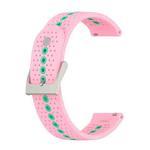 For Suunto 9 Peak Universal Colorful Hole Silicone Watch Band(Pink Mint Green)