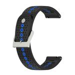 For Suunto 9 Peak Universal Colorful Hole Silicone Watch Band(Black Blue)