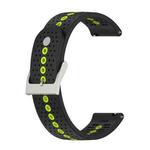 For Suunto 9 Peak Universal Colorful Hole Silicone Watch Band(Black Lime Green)