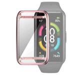 For Huawei Band 6 / 6 Pro / Honor Band 6 Full Coverage TPU Electroplating Protective Case Cover(Pink)