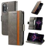 For Xiaomi Redmi K40 Gaming CaseNeo Business Splicing Dual Magnetic Buckle Horizontal Flip PU Leather Case with Holder & Card Slots & Wallet(Grey)