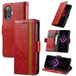 For Xiaomi Redmi K40 Gaming CaseNeo Business Splicing Dual Magnetic Buckle Horizontal Flip PU Leather Case with Holder & Card Slots & Wallet(Red)