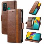 For Infinix Hot 9 CaseNeo Business Splicing Dual Magnetic Buckle Horizontal Flip PU Leather Case with Holder & Card Slots & Wallet(Brown)