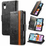 For iPhone XR CaseNeo Business Splicing Dual Magnetic Buckle Horizontal Flip PU Leather Case with Holder & Card Slots & Wallet(Black)