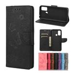 Vintage Embossed Floral Butterfly Pattern Horizontal Flip Leather Case with Card Slot & Holder & Wallet & Lanyard For Wiko Power U30(Black)