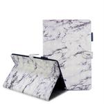 For iPad 10.2 3D Embossing Pattern Horizontal Flip Leather Case with Holder & Card Slots & Wallet(White Marble)