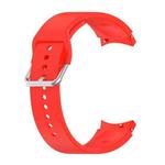 For Samung Galaxy Watch4 40mm / 44mm Silicone Silver Round Buckle Watch Band(Red)