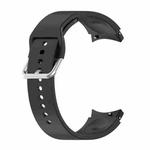For Samung Galaxy Watch4 40mm / 44mm Silicone Silver Round Buckle Watch Band(Black)