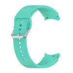 For Samung Galaxy Watch4 40mm / 44mm Silicone Silver Round Buckle Watch Band(Mint Green)