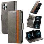 For iPhone 13 Pro CaseNeo Business Splicing Dual Magnetic Buckle Horizontal Flip PU Leather Case with Holder & Card Slots & Wallet (Grey)