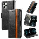 For iPhone 13 Pro CaseNeo Business Splicing Dual Magnetic Buckle Horizontal Flip PU Leather Case with Holder & Card Slots & Wallet (Black)