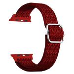 Adjustable Rhombic Texture Elastic Watch Band For Apple Watch Series 8&7 41mm / SE 2&6&SE&5&4 40mm / 3&2&1 38mm(Red)