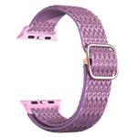 Adjustable Rhombic Texture Elastic Watch Band For Apple Watch Series 8&7 41mm / SE 2&6&SE&5&4 40mm / 3&2&1 38mm(Purple)