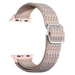 Adjustable Rhombic Texture Elastic Watch Band For Apple Watch Ultra 49mm / Series 8&7 45mm / SE 2&6&SE&5&4 44mm / 3&2&1 42mm(Pink)