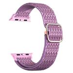 Adjustable Rhombic Texture Elastic Watch Band For Apple Watch Ultra 49mm / Series 8&7 45mm / SE 2&6&SE&5&4 44mm / 3&2&1 42mm(Purple)