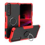 For Sony Xperia 1 III Armor Bear Shockproof PC + TPU Protective Case with Ring Holder(Red)