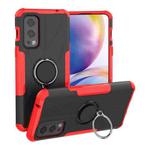 For OnePlus Nord 2 5G Armor Bear Shockproof PC + TPU Protective Case with Ring Holder(Red)
