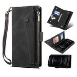 For iPhone 13 Retro Frosted Horizontal Flip Leather Case with Holder & Card Slot & Wallet & Zipper Pocket & Lanyard(Black)