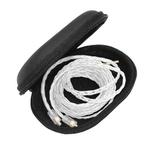 KZ Portable PU Leather Oval Data Cable Charger Earphone Storage Box(Black)