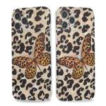 For iPhone 13 Butterfly Shell Colorful Series Pattern IMD TPU Shockproof Case(Leopard Grain)