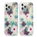 For iPhone 13 Butterfly Shell Colorful Series Pattern IMD TPU Shockproof Case(Grass Green)