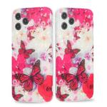For iPhone 12 Pro Max Butterfly Shell Colorful Series Pattern IMD TPU Shockproof Case(Rose Red)