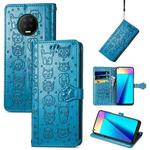 For Infinix Note 7 Lovely Cat and Dog Embossing Pattern Horizontal Flip Leather Case , with Holder & Card Slots & Wallet & Cartoon Clasp & Lanyard(Blue)