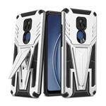 For Motorola Moto G Play 2021 Super V Armor PC + TPU Shockproof Case with Invisible Holder(Silver)