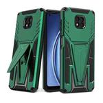 For Motorola Moto G Power 2021 Super V Armor PC + TPU Shockproof Case with Invisible Holder(Dark Green)