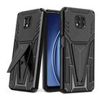For Motorola Moto G Power 2021 Super V Armor PC + TPU Shockproof Case with Invisible Holder(Black)