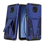 For Motorola Moto G Power 2021 Super V Armor PC + TPU Shockproof Case with Invisible Holder(Blue)