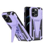 For iPhone 13 mini Super V Armor PC + TPU Shockproof Case with Invisible Holder (Purple)