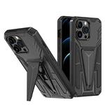 For iPhone 13 mini Super V Armor PC + TPU Shockproof Case with Invisible Holder (Black)