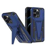 For iPhone 13 Super V Armor PC + TPU Shockproof Case with Invisible Holder(Blue)