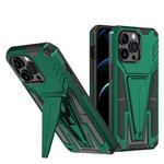 For iPhone 13 Pro Super V Armor PC + TPU Shockproof Case with Invisible Holder (Green)