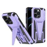 For iPhone 13 Pro Max Super V Armor PC + TPU Shockproof Case with Invisible Holder (Purple)