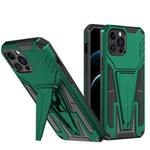 For iPhone 12 Pro Max Super V Armor PC + TPU Shockproof Case with Invisible Holder(Green)