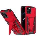 For iPhone 12 Pro Max Super V Armor PC + TPU Shockproof Case with Invisible Holder(Red)