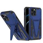For iPhone 12 Pro Max Super V Armor PC + TPU Shockproof Case with Invisible Holder(Blue)