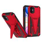 For iPhone 11 Super V Armor PC + TPU Shockproof Case with Invisible Holder (Red)