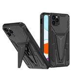 For iPhone 11 Pro Max Super V Armor PC + TPU Shockproof Case with Invisible Holder (Black)
