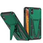 For iPhone X / XS Super V Armor PC + TPU Shockproof Case with Invisible Holder(Green)