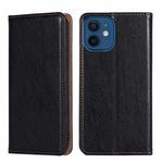 For iPhone 13 mini PU + TPU Gloss Oil Solid Color Magnetic Horizontal Flip Leather Case with Holder & Card Slot & Wallet (Black)