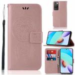 For Xiaomi Redmi 10 Wind Chime Owl Embossing Pattern Horizontal Flip Leather Case with Holder & Card Slots & Wallet(Rose Gold)