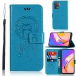 For OPPO A94 / A95 5G Wind Chime Owl Embossing Pattern Horizontal Flip Leather Case with Holder & Card Slots & Wallet(Blue)